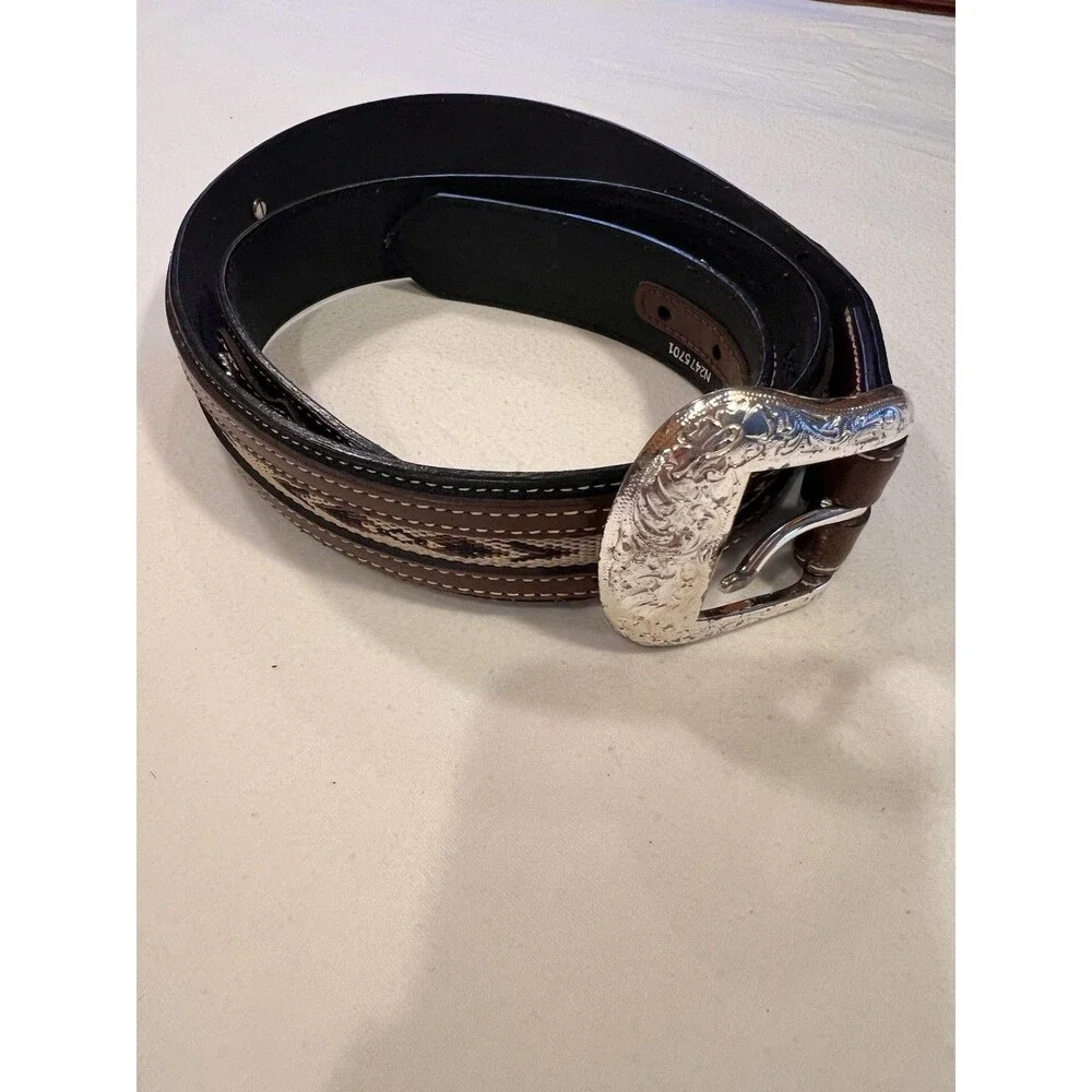 Nocona Genuine Leather Western Belt 46 Distressed